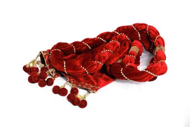 Maroon Velvet Khesh Stole