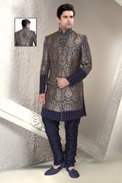 Blue Color Festive And Navratri Indo Western Sherwani