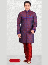 Rich Royal Blue Color Indo Western Sherwani