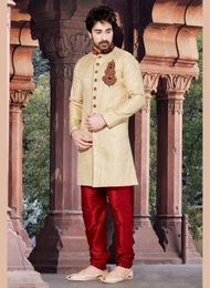 Regal Cream Color Indo Western Sherwani