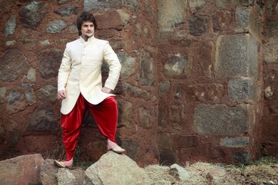 Cream Color Alluring Indo Western Sherwani