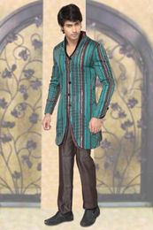 Blue & Brown Color Trendy Indo Western Sherwani
