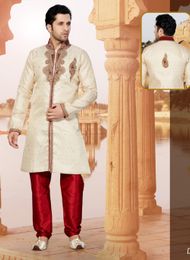 Engrossing Cream Color Indo Western Sherwani