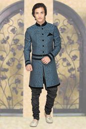 Charming Blue Color Indo Western Sherwani