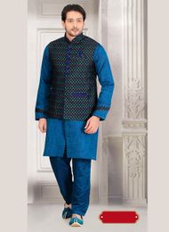 Princely Blue Color Western Sherwani