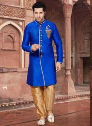 Vibrant Blue Color Indo Western Sherwani