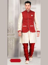 Cream Color Festive Indo Western Sherwani