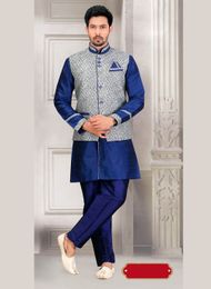 Spotlight Blue Color Indo Western Sherwani