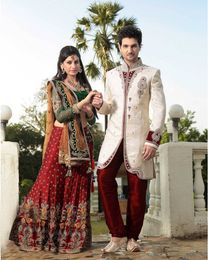 Charming Cream Jacquard Indo Western Sherwani