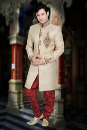 Attractive Look Beige Color Indo Western Sherwani