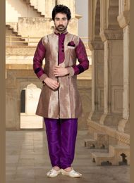 Enhance Your Look Brown Color Indo Western Sherwani