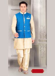 live in Style Beige Color Indo Western Sherwani
