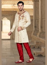 Princely Cream Color Indo Western Sherwani