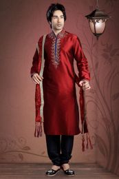Maroon Color Embroidery Kurta Payjama