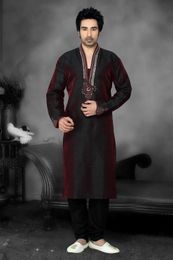 Maroon Color High Neck Kurta Payjama