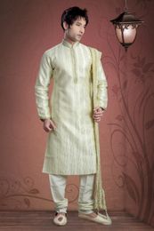 Cream Color Raw Silk Kurta Payjama