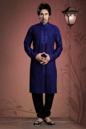 Blue Art Silk Kurta Payjama