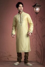 Cream Color Festive Wear Kurta Payjama
