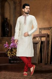 Designer White Color Festive Kurta Payjama