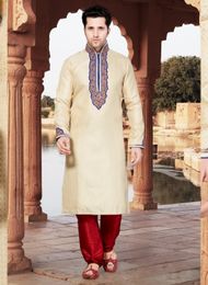 Cream Color Occasional Kurta Payjama