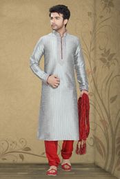 Demeneaur Grey Color Kurta Payjama