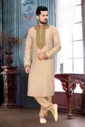 Beige Color Impressive  Kurta Payjama
