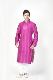 Violet Color Stich Pattern Kurta Payjama