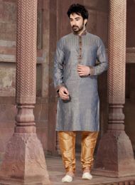 Superlative Grey Color  Kurta Payjama