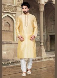 Tantalizing Cream Color Unique Kurta Payjama