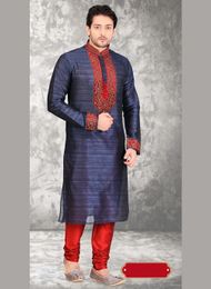 Mens Ethnic Blue Color Kurta Payjama