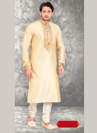 Cream Color Men Ethnic Kurta Payjama