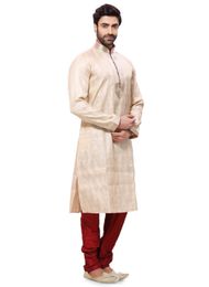 Attractive Look Beige Color Kurta Payjama