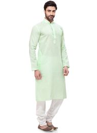 Vibrant Green Color Embroidery Kurta Payjama