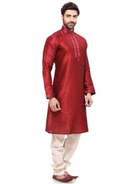 Mens Maroon Color Elegant Kurta Payjama