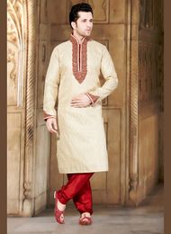 Cream Hue Stylish Look Kurta Payjama
