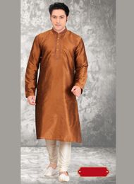 Tantalizing Brown Wedding Kurta Payjama