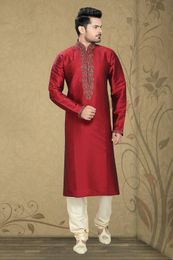 Red Color Splendid Kurta Payjama