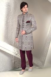 White Color Wedding Indo Western Sherwani