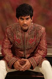 Rich Embroidery Work Maroon Sherwani BL2007