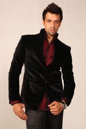 Marvelous High Neck Velvet Blazer BL5009