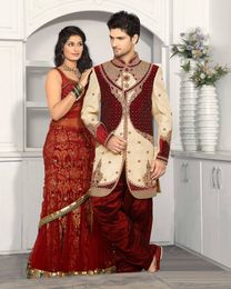 Latest Fashion Trend Cream Color Royal Sherwani For Men