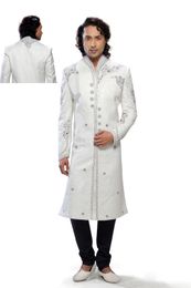 Mens Serene Lemon Cream Color Royal Sherwani For Wedding