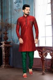 Charm Your Look Mens Red Royal Sherwani