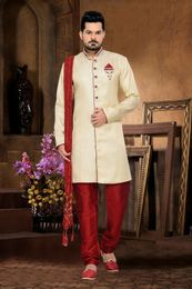 Trendy Traditionally Mens Cream Color Royal Sherwani