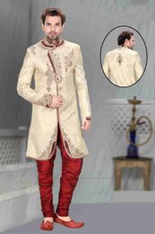 Mens Impressive Beige Color Royal Sherwani