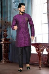 Delightful Wedding Violet Color Royal Sherwani
