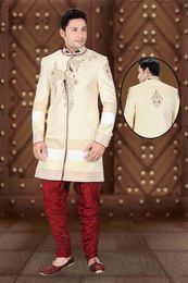 Mens Pleasant Cream Color Royal Sherwani