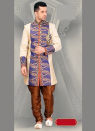Chrming Ethnic Look Beige Royal Sherwani