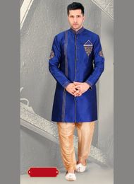 Dynamism Blue Royal Sherwani For Wedding