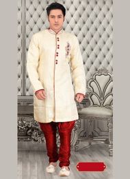 Cream Color Tantalizing Look Royal Sherwani